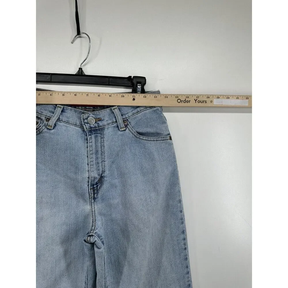 Levi's 512 High Rise Slim Fit Tapered Jeans sz 6 M Blue Denim distressed stretch